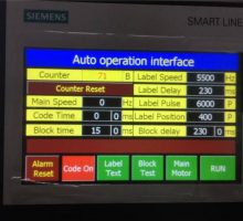 „Siemens PLC“ ir jutiklinis ekranas